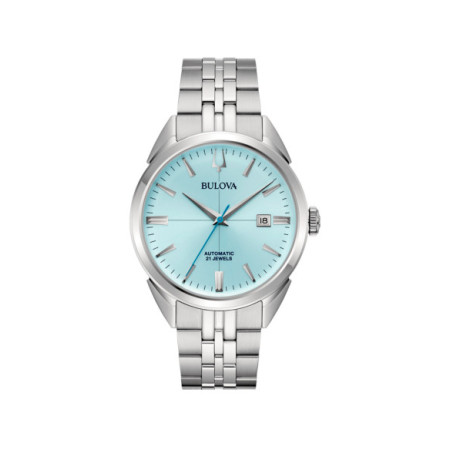 Reloj Bulova Surveyor Mecha Classic 96B423. Género: Hombre. Material: Acero. Tamaño: De 39mm a 42mm. Correa: Acero. Color esfera: Azul. Estilo: Casual,Clásico. Movimiento: Automático. Características técnicas: Hora y segundero,Calendario