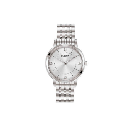 Reloj Bulova Ultra Slim Lady 96P183. Género: Mujer. Material: Acero. Tamaño: Menos de 32mm. Correa: Acero. Color esfera: Plata. Estilo: Clásico. Movimiento: Cuarzo. Características técnicas: Hora y segundero