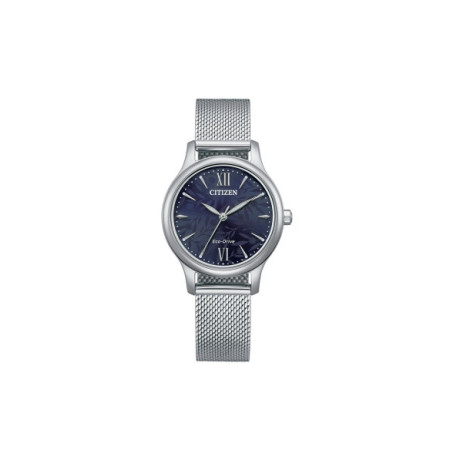 Reloj Citizen Lady EM0899-81L. Género: Mujer. Material: Acero. Tamaño: Menos de 32mm. Correa: Acero. Color esfera: Azul. Estilo: Clásico,Cocktail. Movimiento: Eco Drive. Características técnicas: Hora y segundero,Reserva de marcha