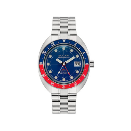Reloj Citizen Oceanographer GMT 96B405. Género: Hombre. Material: Acero. Tamaño: De 39mm a 42mm. Correa: Acero. Color esfera: Azul. Estilo: Casual. Movimiento: Automático. Características técnicas: Hora y segundero,Calendario