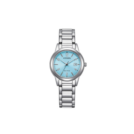 Reloj Citizen Lady FE1241-71L. Género: Mujer. Material: Acero. Tamaño: Menos de 32mm. Correa: Acero. Color esfera: Azul. Estilo: Casual,Clásico. Movimiento: Eco Drive. Características técnicas: Hora y segundero,Calendario