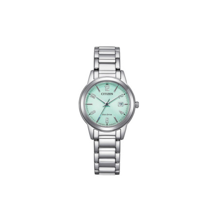 Reloj Citizen Lady FE1241-71X. Género: Mujer. Material: Acero. Tamaño: Menos de 32mm. Correa: Acero. Color esfera: Verde. Estilo: Casual. Movimiento: Eco Drive. Características técnicas: Hora y segundero,Calendario,Reserva de marcha