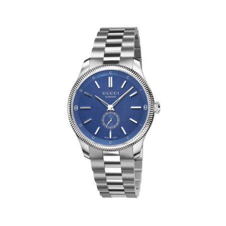 Reloj Gucci G-Timeless YA126389. Género: Hombre. Material: Acero. Tamaño: De 39mm a 42mm. Correa: Acero. Color esfera: Azul. Estilo: Cocktail,Casual. Movimiento: Automático. Características técnicas: Hora y segundero,Reserva de marcha