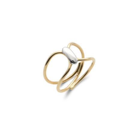 Anillo Oro Amarillo-Blanco. Género: Mujer. Material: Oro amarillo. Piedras: Sin gemas