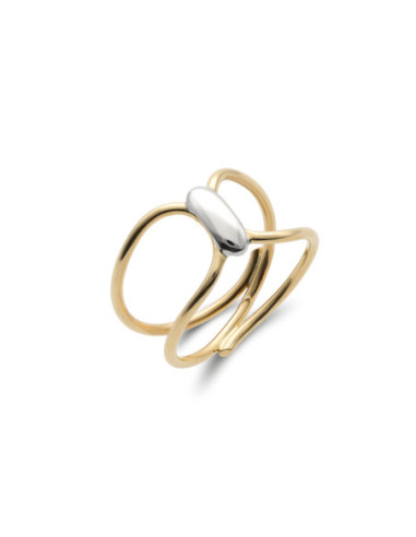 Anillo Oro Amarillo-Blanco