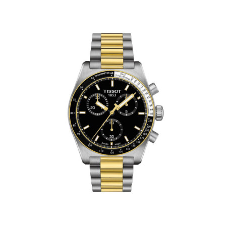 Reloj Tissot PR516 Chronograph T149.417.22.051.00. Género: Hombre. Material: Acero/Oro. Tamaño: De 39mm a 42mm. Correa: Acero. Color esfera: Negro. Estilo: Casual. Movimiento: Cuarzo. Características técnicas: Hora y segundero,Cronógrafo