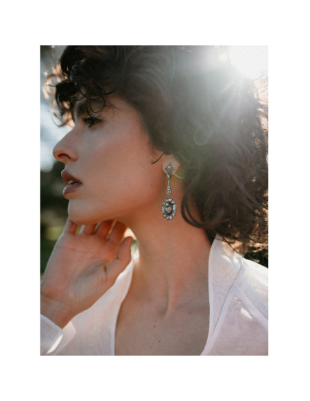Pendientes Plata Y Oro Con Diamantes