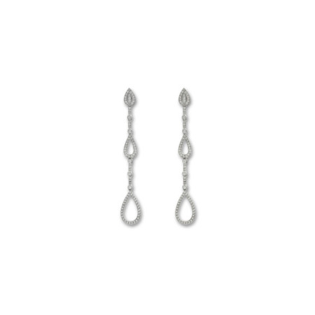 Pendientes Oro Blanco Y Diamantes. Género: Mujer. Material: Oro blanco. Piedras: Diamantes