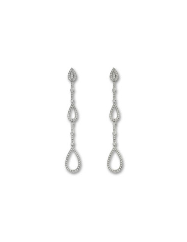 Pendientes Oro Blanco Y Diamantes