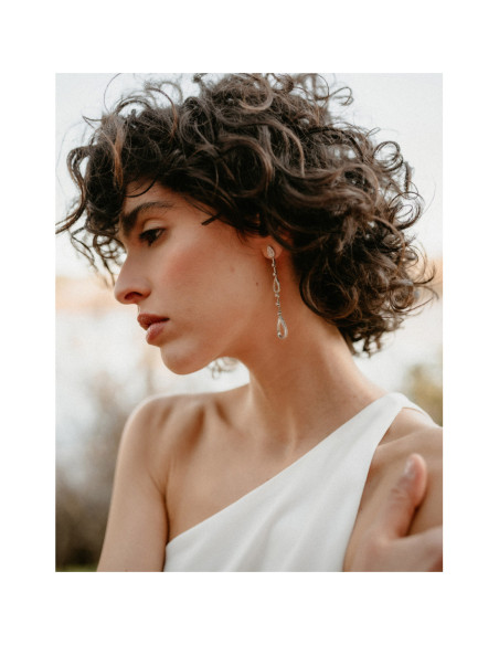 Pendientes Oro Blanco Y Diamantes