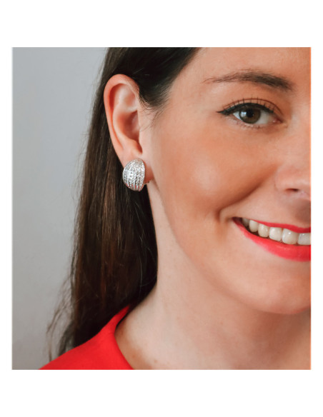 Pendientes Oro Blanco Y Diamantes