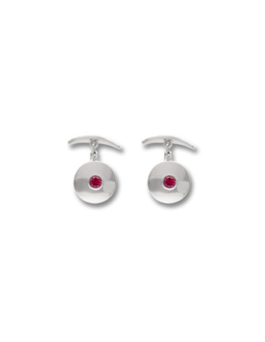 Gemelos Plata Y Piedra Rosa