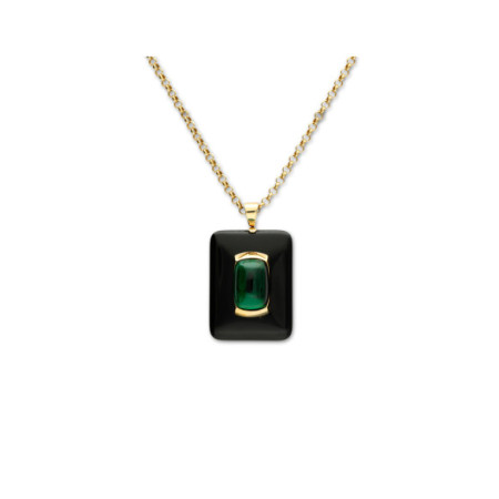 Cadena - Colgante Oro Amarillo, Turmalina Y Ónix. Género: Mujer. Material: Oro amarillo. Piedras: Turmalinas,Onix