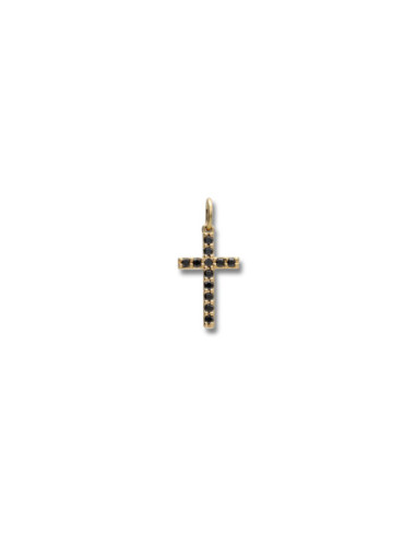 Colgante Cruz Oro Amarillo Diamantes