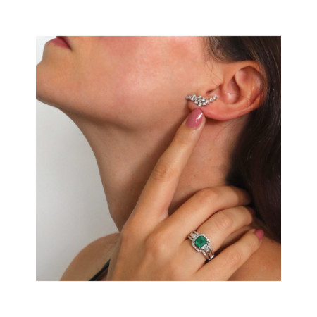 Pendientes Oro Blanco Y Diamantes. Género: Mujer. Material: Oro blanco. Piedras: Diamantes