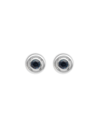 Pendientes Oro Blanco Y Zafiro