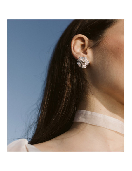 Pendientes Oro Blanco Y Diamantes