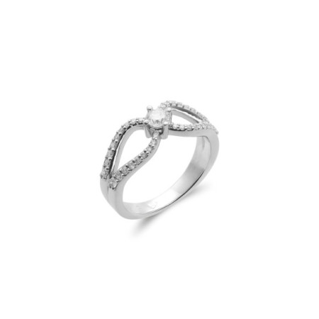 Anillo Oro Blanco Y Diamantes. Género: Mujer. Material: Oro blanco. Piedras: Diamantes