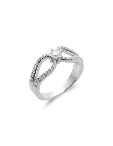 Anillo Oro Blanco Y Diamantes