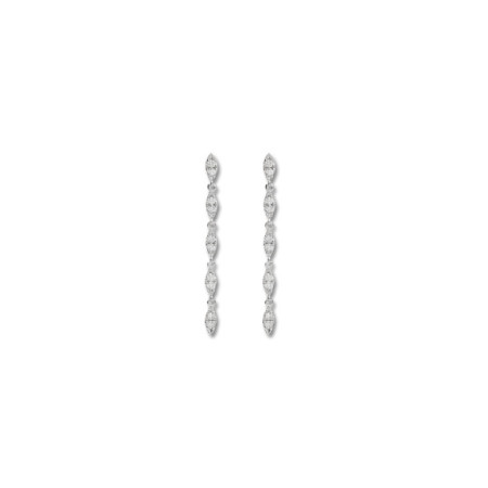Pendientes Oro Blanco Y Diamantes. Género: Mujer. Material: Oro blanco. Piedras: Diamantes