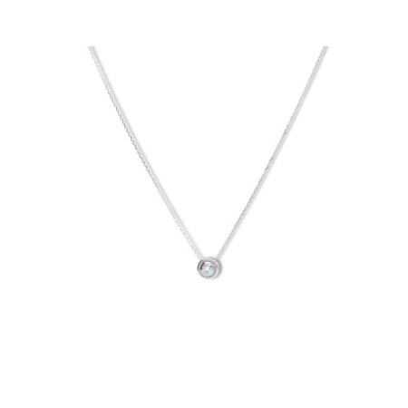 Cadena-Colgante Oro Blanco Y Aguamarina. Género: Mujer. Material: Oro blanco. Piedras: Aguamarinas