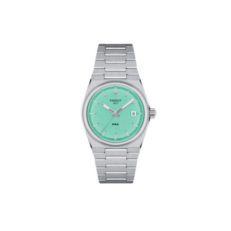 Reloj Tissot PRX T137.210.11.091.00. Género: Mujer. Material: Acero. Tamaño: De 32mm a 38mm. Correa: Acero. Color esfera: Verde. Estilo: Casual,Clásico. Movimiento: Cuarzo. Características técnicas: Hora y segundero,Calendario