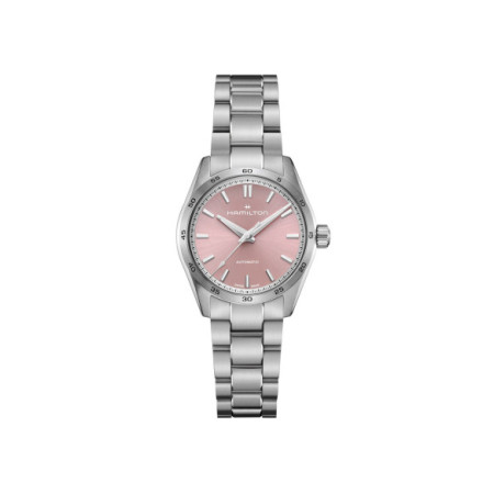 Reloj Hamilton Jazzmaster Performer Auto H36105171. Género: Mujer. Material: Acero. Tamaño: De 32mm a 38mm. Correa: Acero. Color esfera: Rosa. Estilo: Clásico,Cocktail. Movimiento: Automático. Características técnicas: Hora y segundero,Reserva de marcha