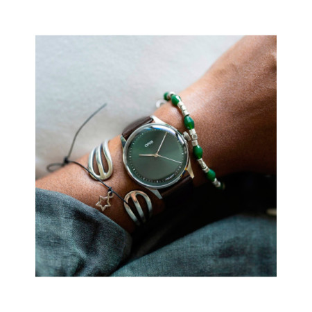 Reloj Oris Artelier S 01 733 7762 4057-07 5 20 70FC. Género: Mujer,Hombre. Material: Acero. Tamaño: De 32mm a 38mm. Correa: Piel. Color esfera: Verde. Estilo: Casual. Movimiento: Automático. Características técnicas: Hora y segundero,Reserva de marcha