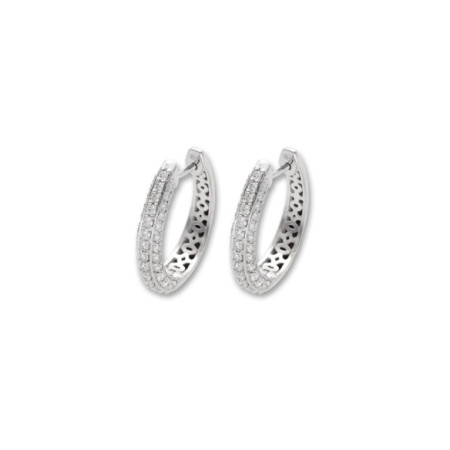 Argollas Oro Blanco Con Diamantes. Género: Mujer. Material: Oro blanco. Piedras: Diamantes
