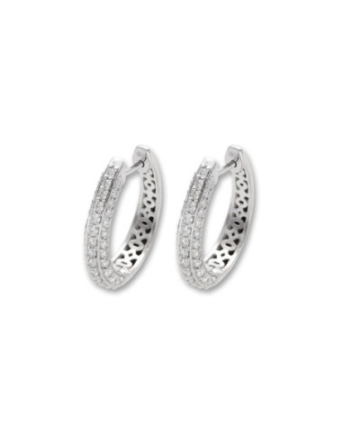 Argollas Oro Blanco Con Diamantes