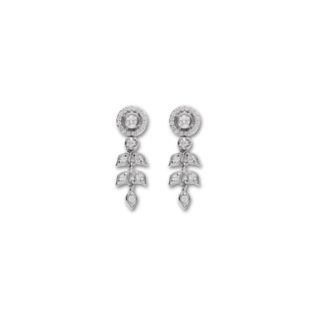 Pendientes Oro Blanco Y Diamantes. Género: Mujer. Material: Oro blanco. Piedras: Diamantes
