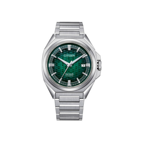 Reloj Citizen Series8 831 NB6050-51W. Género: Hombre. Material: Acero. Tamaño: De 39mm a 42mm. Correa: Acero. Color esfera: Verde. Estilo: Casual,Cocktail. Movimiento: Automático. Características técnicas: Hora y segundero,Calendario,Reserva de marcha