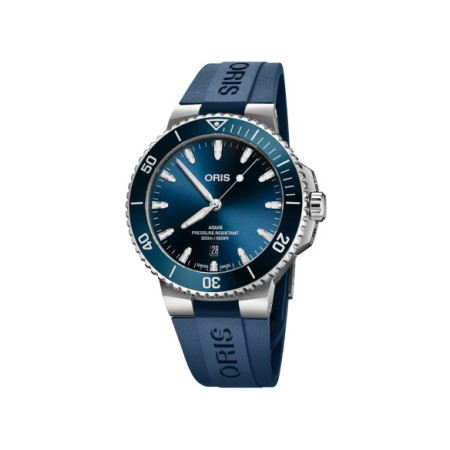 Reloj Oris Aquis Date 01 733 7789 4135-07 4 23 35FC. Género: Mujer,Hombre. Material: Acero. Tamaño: De 43mm a 46mm. Correa: Caucho. Color esfera: Azul. Estilo: Casual,Deportivo. Movimiento: Automático. Características técnicas: Hora y segundero,Calendario,Reserva de marcha