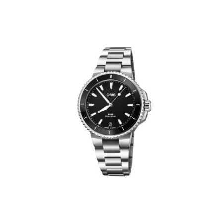 Reloj Oris Aquis Date 01 733 7792 4154-07 8 19 05P. Género: Mujer,Hombre. Material: Acero. Tamaño: De 32mm a 38mm. Correa: Acero. Color esfera: Negro. Estilo: Casual,Deportivo,Cocktail. Movimiento: Automático. Características técnicas: Hora y segundero,Calendario,Reserva de marcha