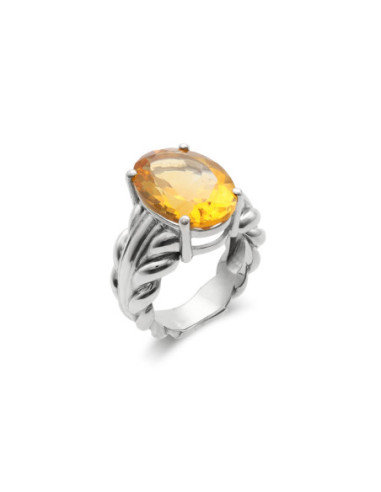 Anillo Plata Y Citrino