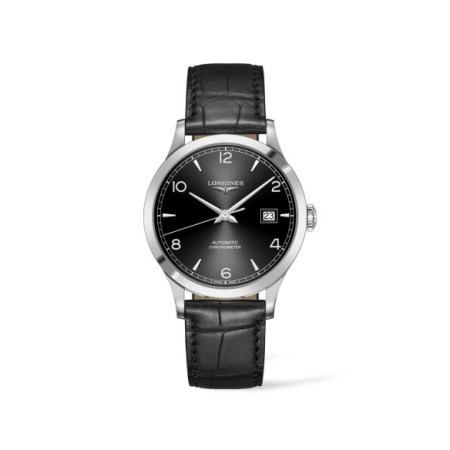 Reloj Longines Record L2.821.4.56.2. Género: Hombre. Material: Acero. Tamaño: De 39mm a 42mm. Correa: Piel. Color esfera: Negro. Estilo: Clásico. Movimiento: Automático. Características técnicas: Calendario
