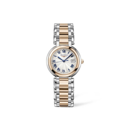 Reloj Longines Primaluna L8.112.5.78.6. Género: Mujer. Material: Acero/Oro. Tamaño: Menos de 32mm. Correa: Acero/Oro. Color esfera: Blanco. Estilo: Clásico. Movimiento: Cuarzo. Características técnicas: Hora y segundero,Calendario