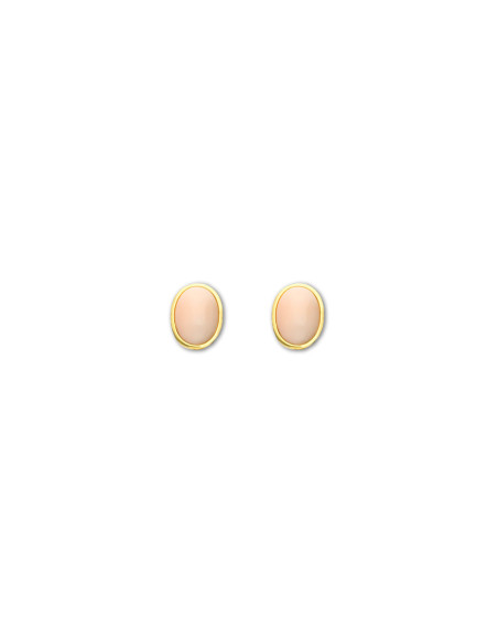 Pendientes Oro Amarillo Y Coral Piel de Ángel