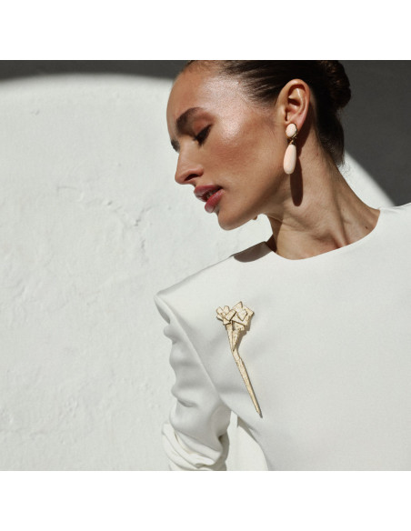 Pendientes Oro Amarillo Y Coral Piel de Ángel