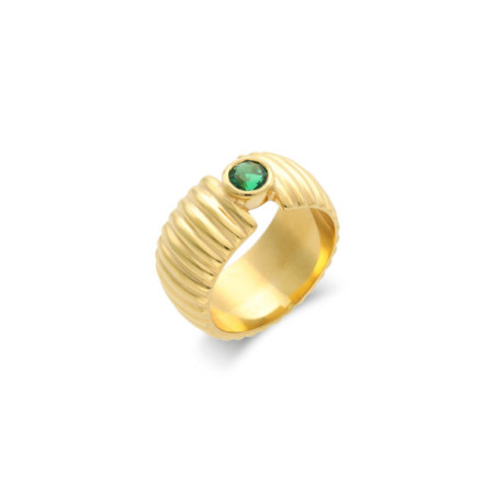 Anillo Plata Chapada Y Piedra Verde. Género: Mujer. Material: Plata chapada. Piedras: Otras gemas