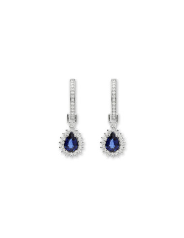 Argollas Oro Blanco, Zafiro Y Diamantes