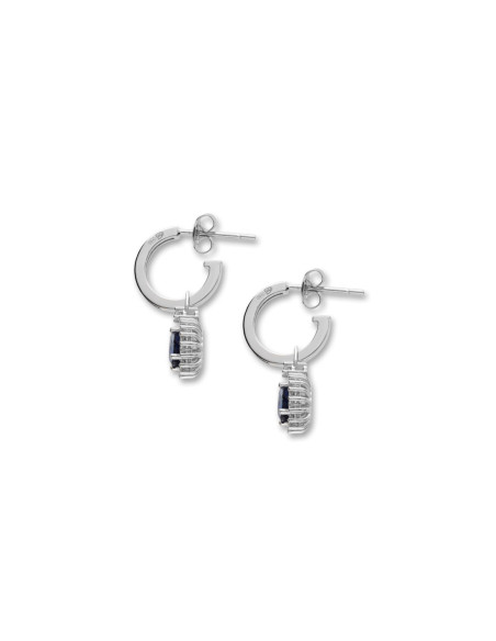 Argollas Oro Blanco, Zafiro Y Diamantes