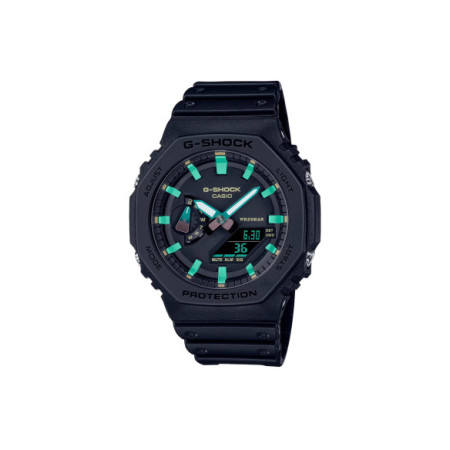 Reloj Casio G-Shock GA-2100RC-1AER. Género: Hombre. Material: Resina. Tamaño: De 43mm a 46mm. Correa: Resina. Color esfera: Negro. Estilo: Casual. Movimiento: Cuarzo. Características técnicas: Multifunción