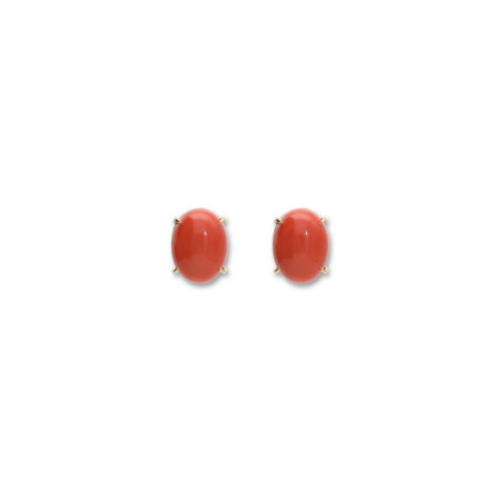 Pendientes Oro Amarillo Y Coral. Género: Mujer. Material: Oro amarillo. Piedras: Coral