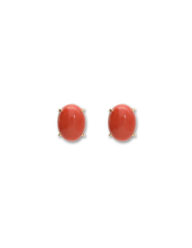 Pendientes Oro Amarillo Y Coral