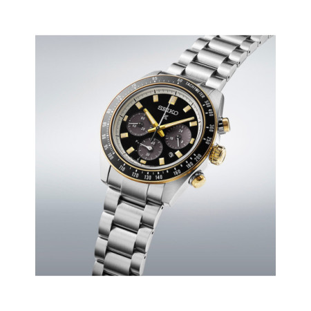Reloj Seiko Prospex Speedtimer SSC941P1. Género: Hombre. Material: Acero. Tamaño: De 39mm a 42mm. Correa: Acero. Color esfera: Negro. Estilo: Deportivo,Casual. Movimiento: Solar. Características técnicas: Hora y segundero,Calendario,Reserva de marcha,Cronógrafo
