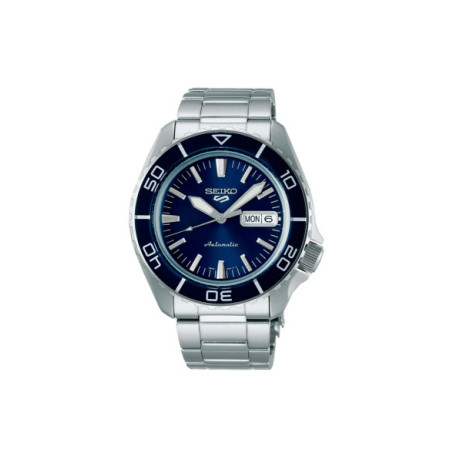 Reloj Seiko 5 Sports SKX series SRPK97K1. Género: Hombre. Material: Acero. Tamaño: De 39mm a 42mm. Correa: Acero. Color esfera: Azul. Estilo: Casual,Cocktail. Movimiento: Automático. Características técnicas: Hora y segundero,Calendario,Reserva de marcha