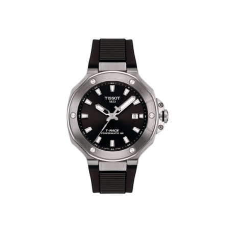 Reloj Tissot T-Race Powermatic 80 T141.807.17.051.00. Género: Hombre. Material: Acero. Tamaño: De 39mm a 42mm. Correa: Silicona. Color esfera: Negro. Estilo: Casual,Deportivo. Movimiento: Automático. Características técnicas: Hora y segundero,Calendario,Reserva de marcha