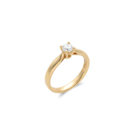 Anillo-Solitario Oro Amarillo Y Diamante. Género: Mujer. Material: Oro amarillo. Piedras: Diamantes