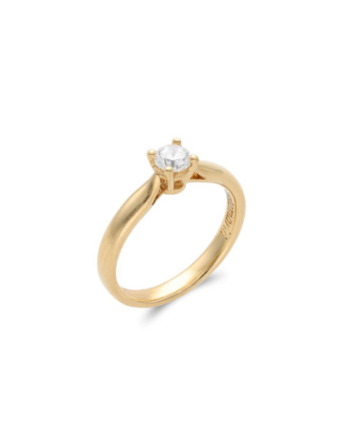 Anillo-Solitario Oro Amarillo Y Diamante